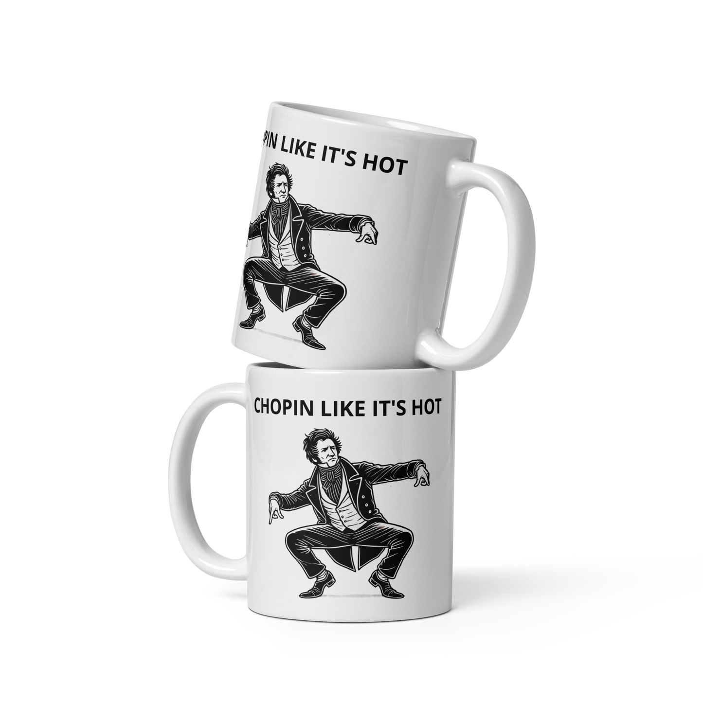 Chopin Like It's Hot White Glossy Mug