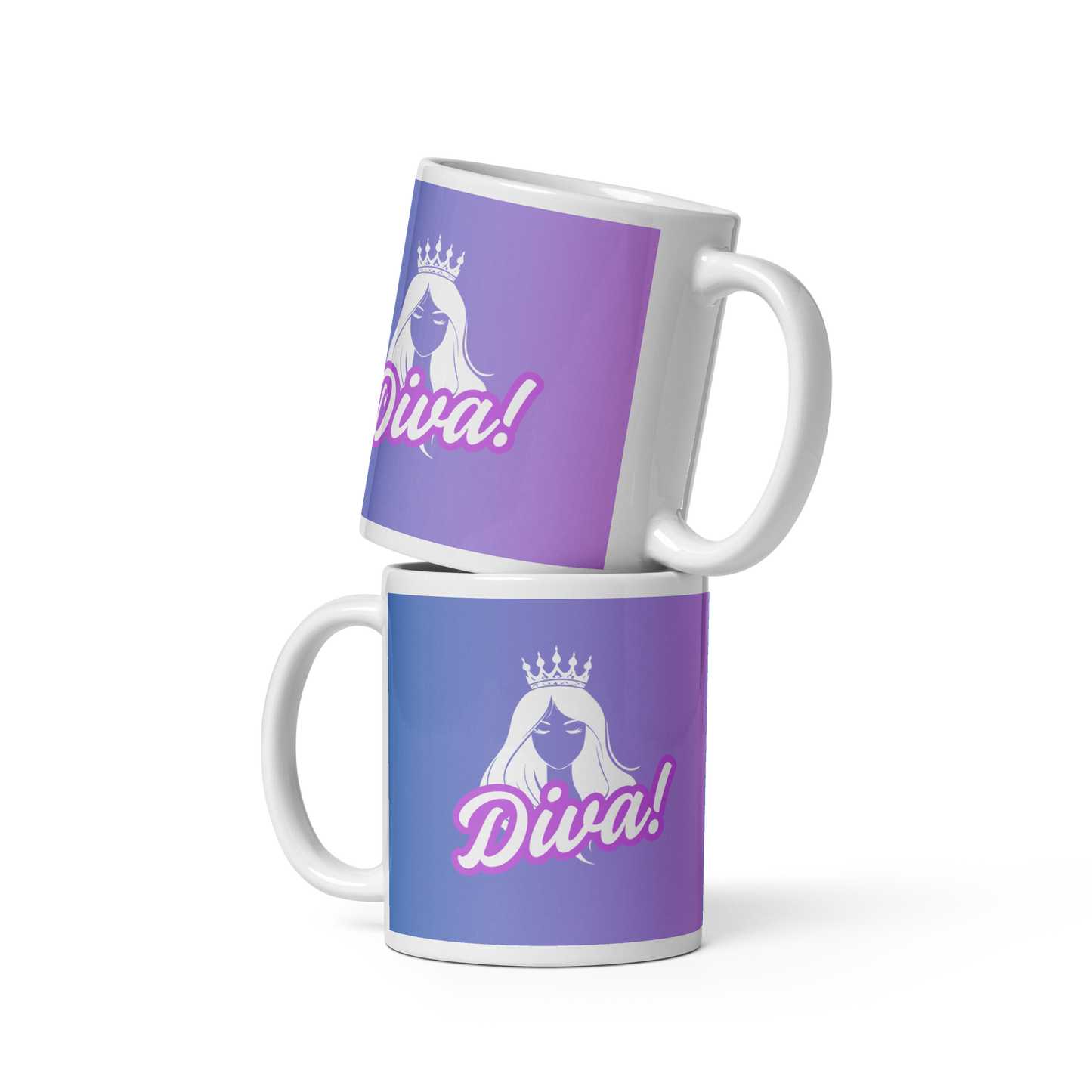 Diva White Glossy Mug