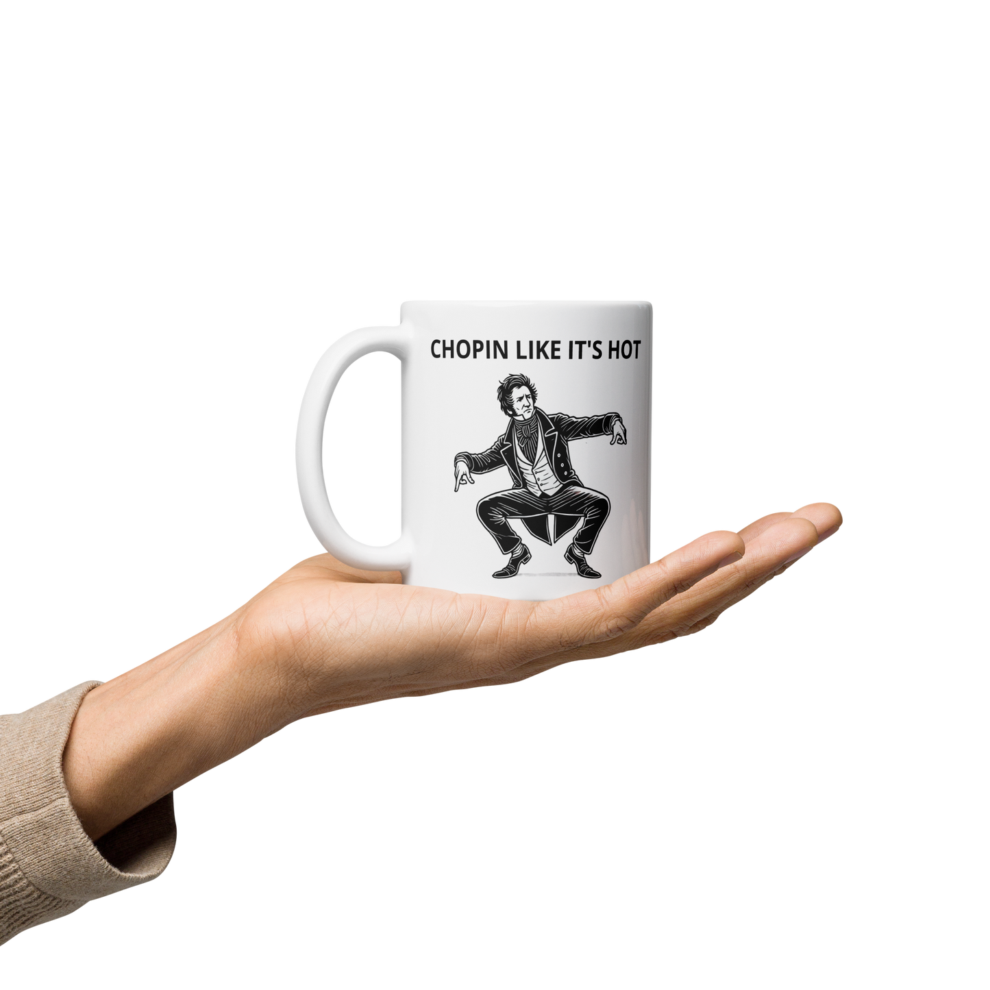Chopin Like It's Hot White Glossy Mug