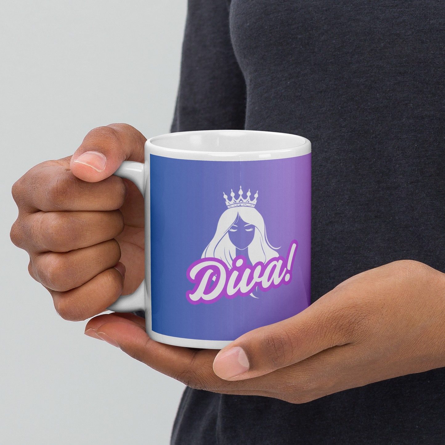Diva White Glossy Mug