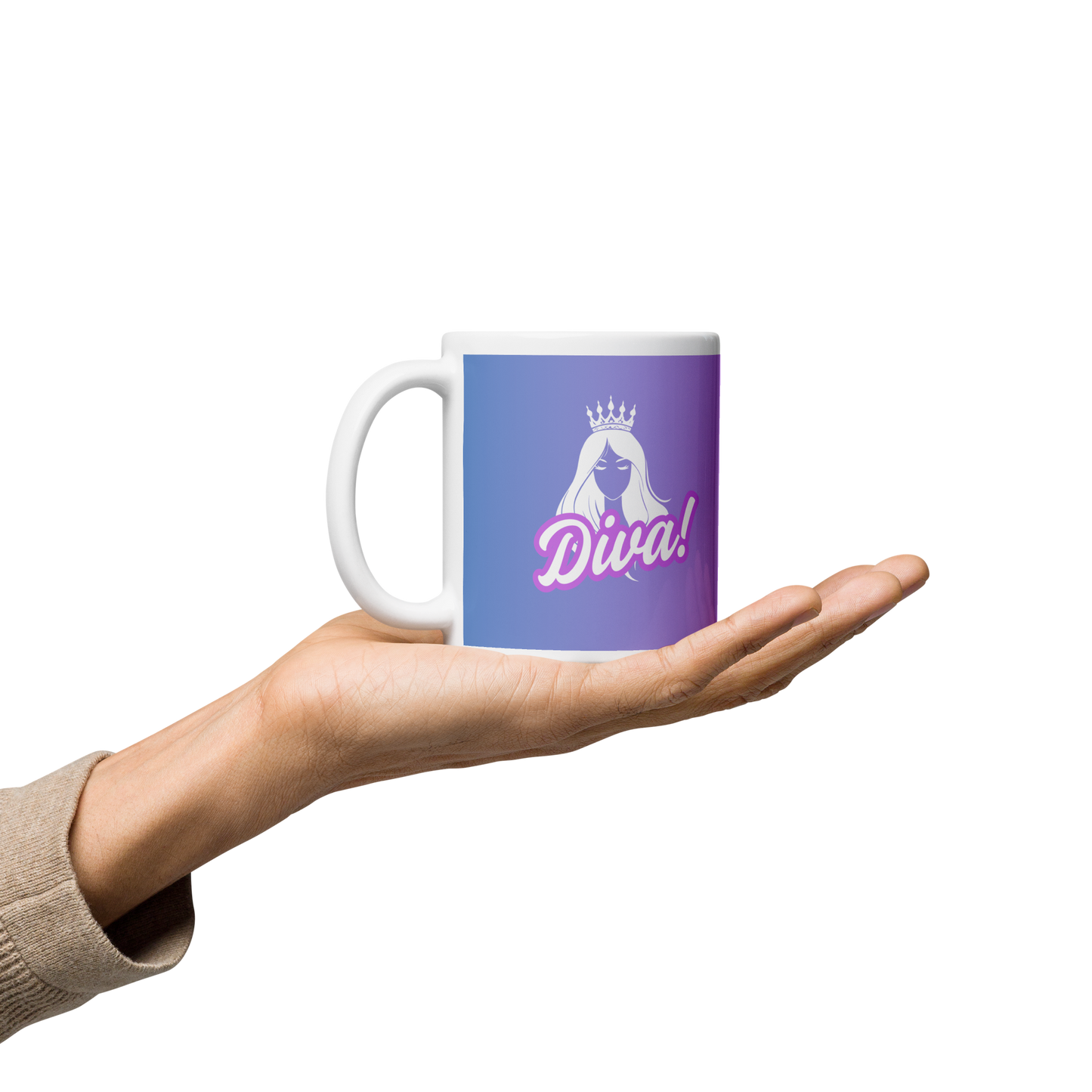Diva White Glossy Mug