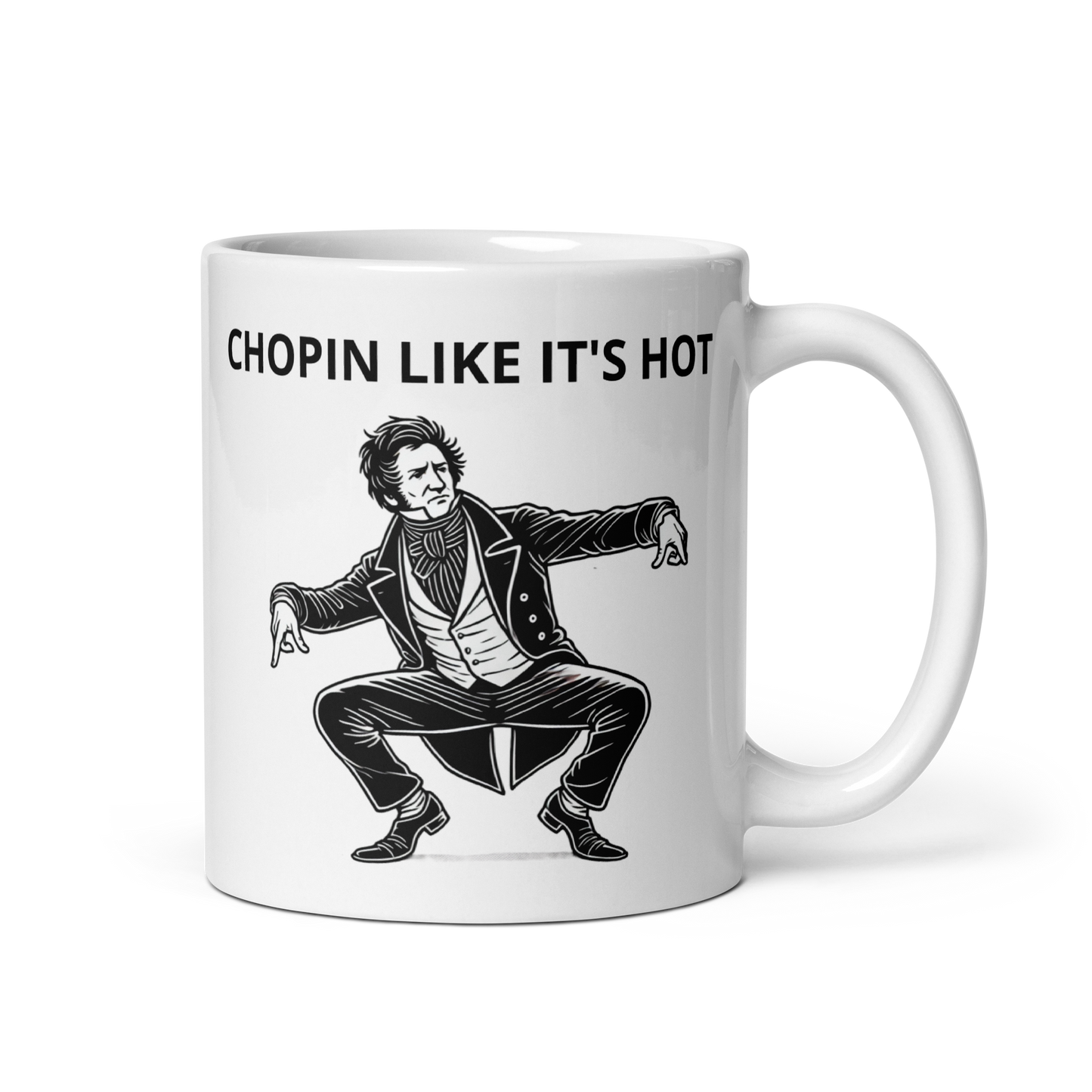 Chopin Like It's Hot White Glossy Mug
