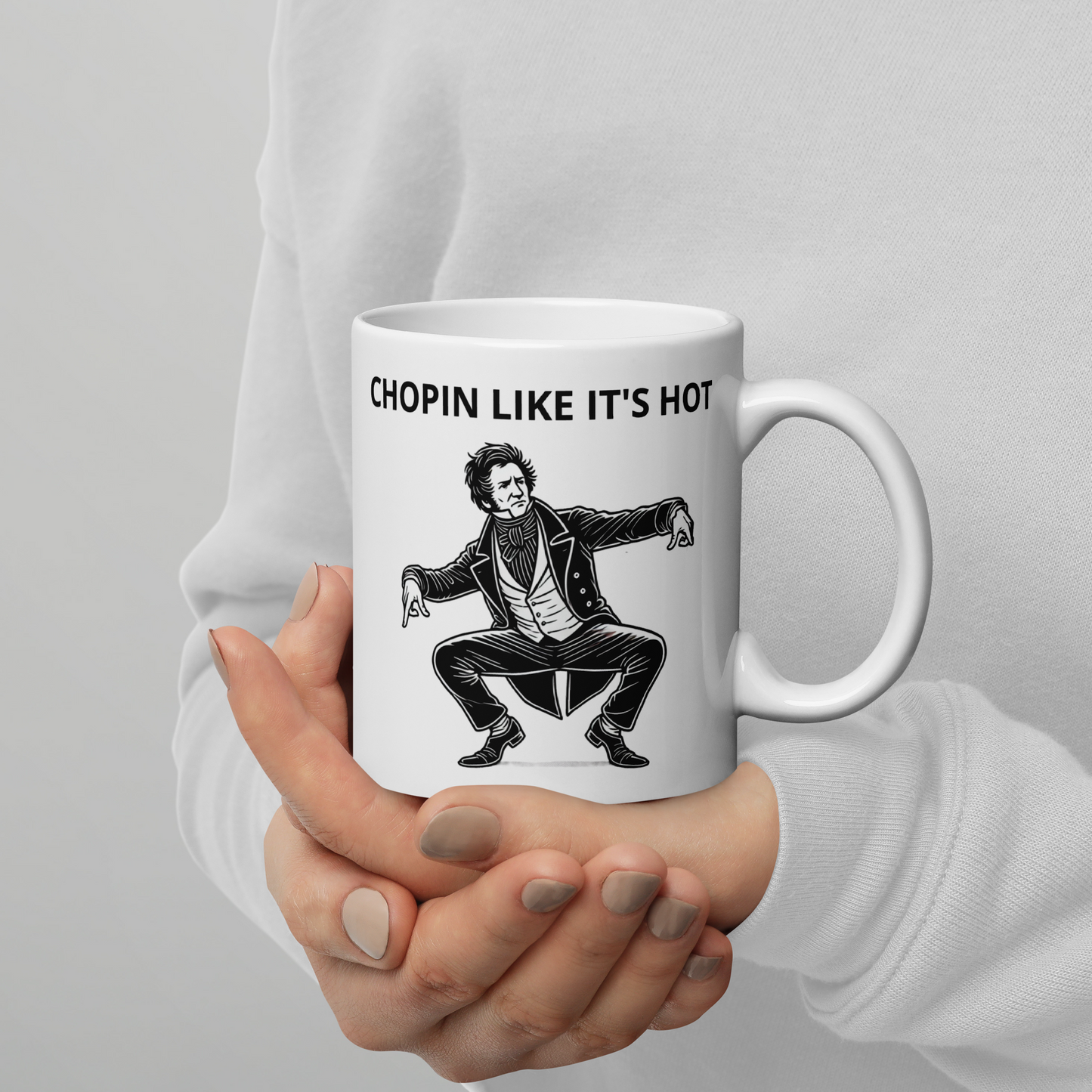 Chopin Like It's Hot White Glossy Mug