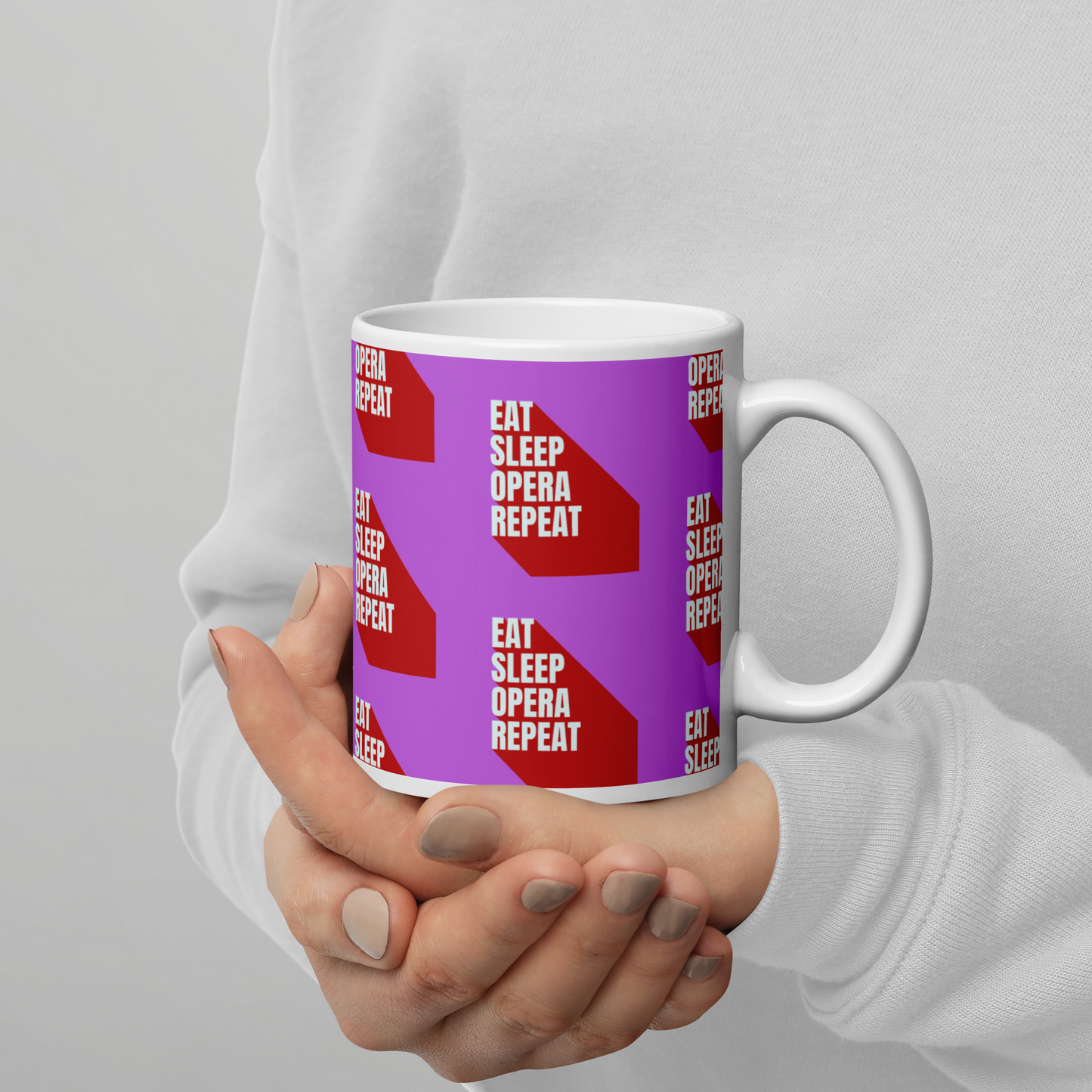 Eat Sleep Opera Repeat White Glossy Mug