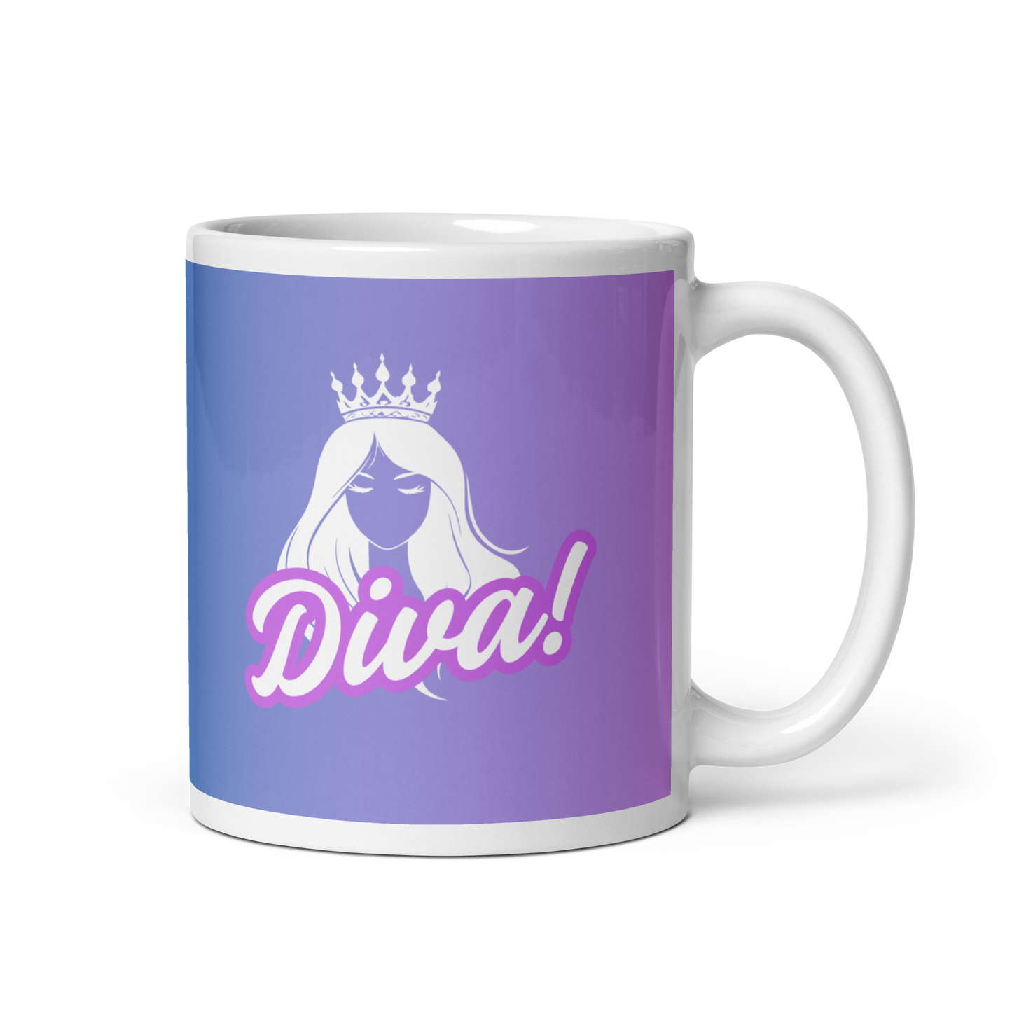 Diva White Glossy Mug