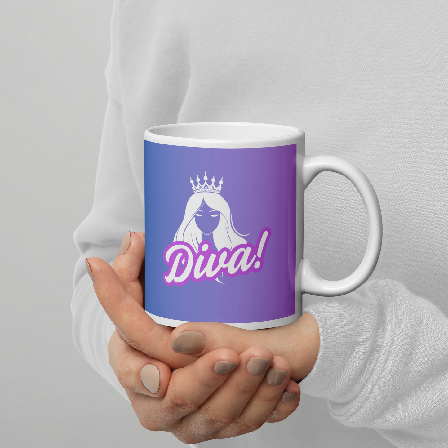 Diva White Glossy Mug