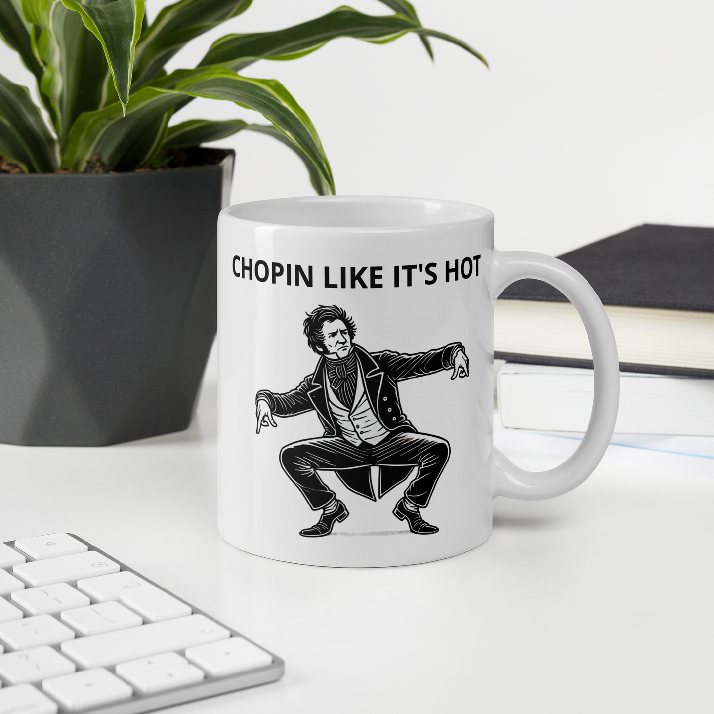 Chopin Like It's Hot White Glossy Mug