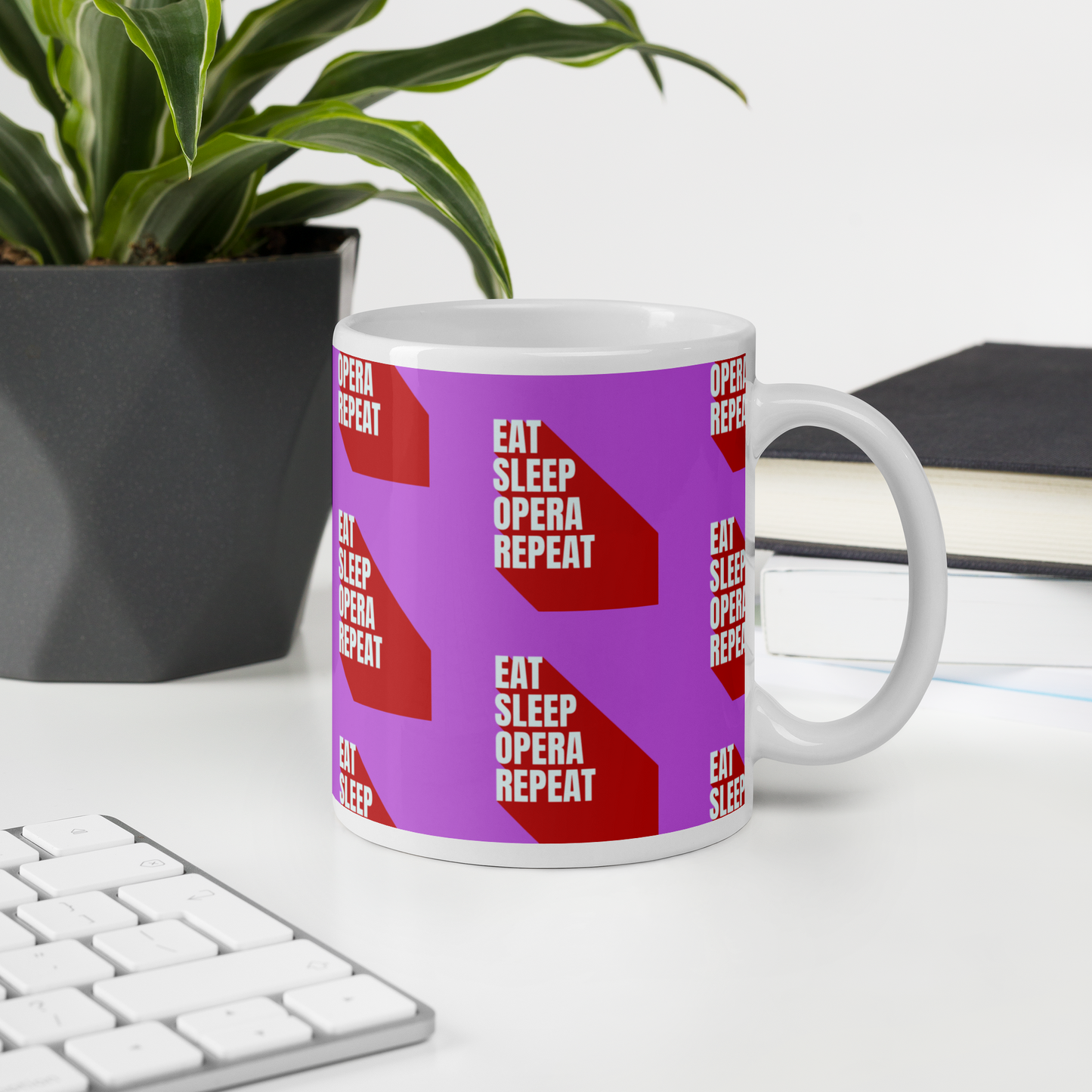 Eat Sleep Opera Repeat White Glossy Mug