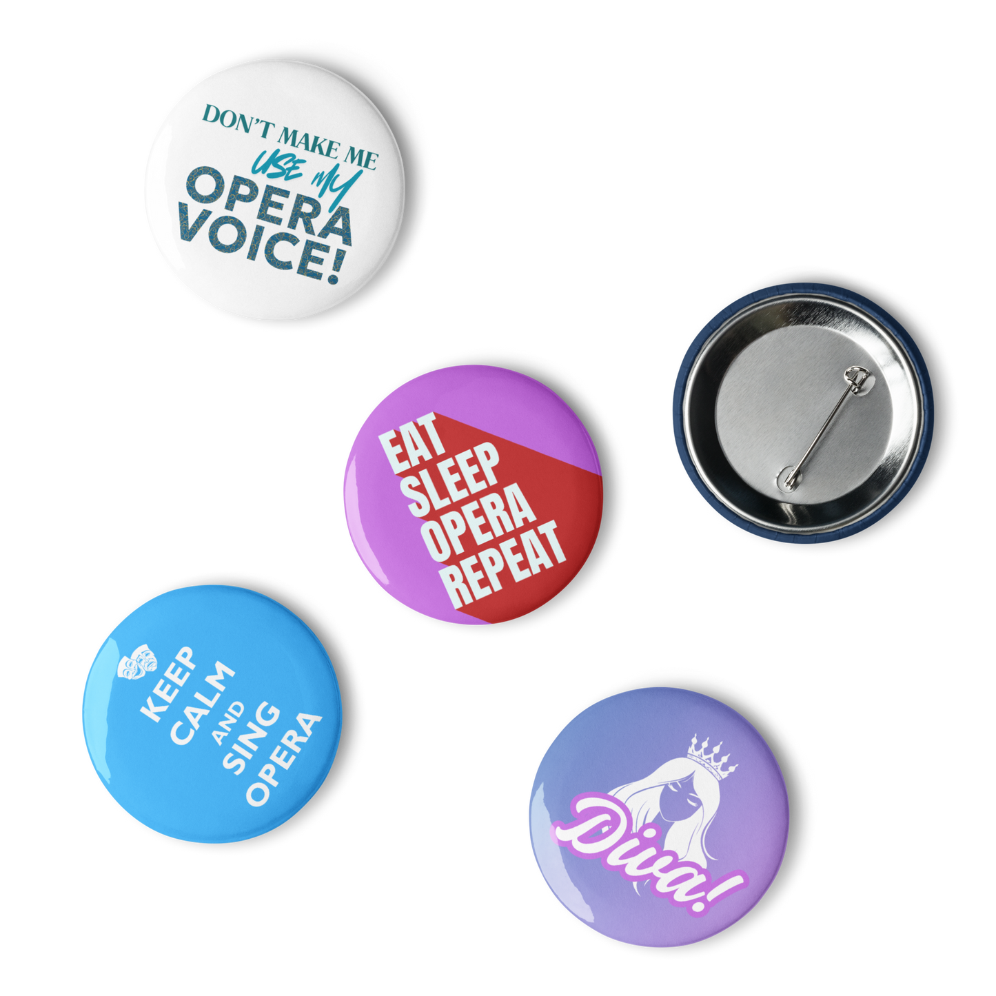 Set 5 Opera PIn Buttons