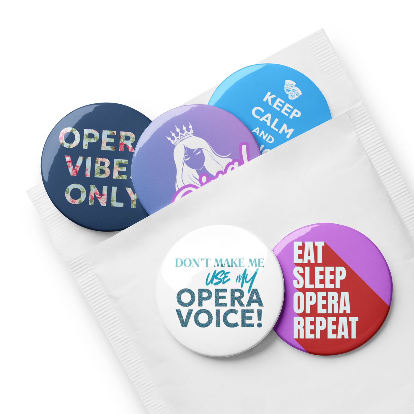 Set 5 Opera PIn Buttons