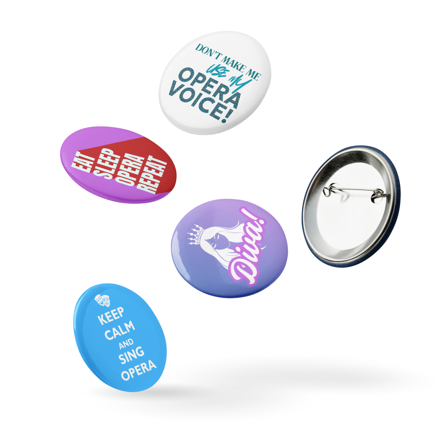 Set 5 Opera PIn Buttons