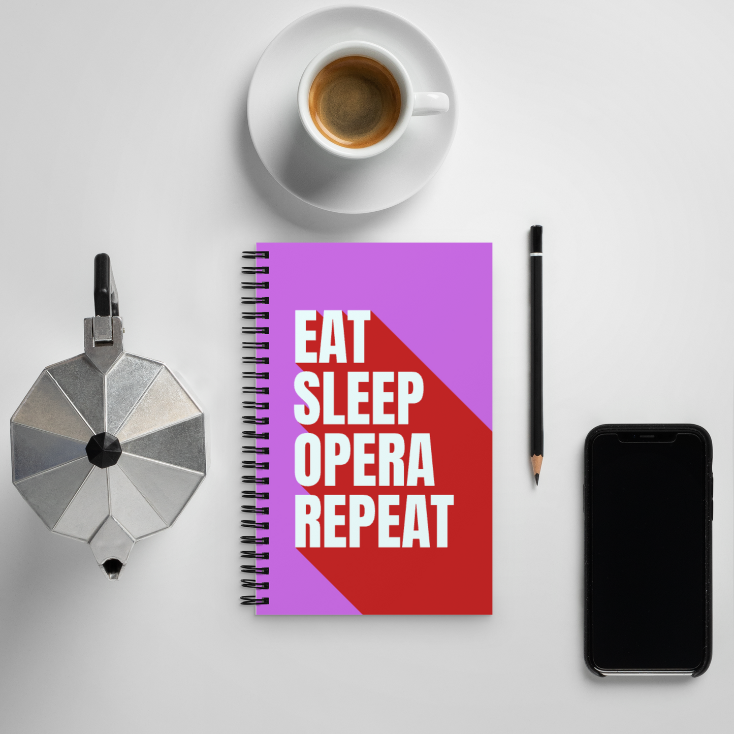 Eat Sleep Opera Repeat Spiral Notebook