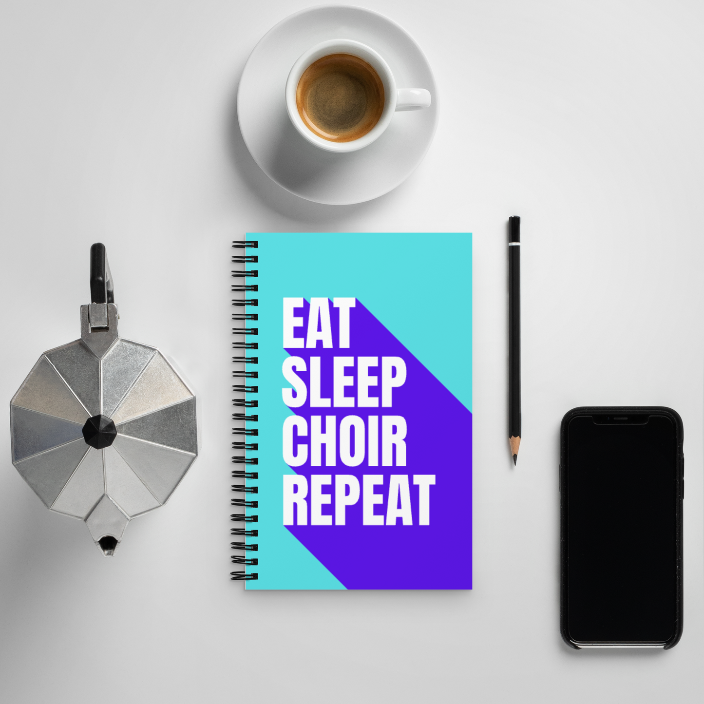 Eat Sleep Choir Repeat Spiral Notebook