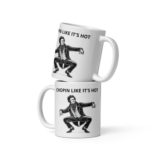 Chopin Like It's Hot White Glossy Mug